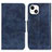 Funda de Cuero Cartera con Soporte Carcasa T05 para Apple iPhone 14 Azul