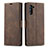 Funda de Cuero Cartera con Soporte Carcasa T05 para Samsung Galaxy Note 10 5G Marron