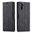 Funda de Cuero Cartera con Soporte Carcasa T05 para Samsung Galaxy Note 10 Negro