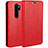 Funda de Cuero Cartera con Soporte Carcasa T05 para Xiaomi Redmi Note 8 Pro Rojo