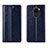 Funda de Cuero Cartera con Soporte Carcasa T05 para Xiaomi Redmi Note 9 Azul
