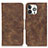 Funda de Cuero Cartera con Soporte Carcasa T06 para Apple iPhone 13 Pro Marron