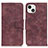 Funda de Cuero Cartera con Soporte Carcasa T06 para Apple iPhone 15 Morado