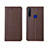 Funda de Cuero Cartera con Soporte Carcasa T06 para Huawei P Smart+ Plus (2019) Marron