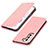 Funda de Cuero Cartera con Soporte Carcasa T06D para Samsung Galaxy S21 FE 5G Rosa