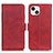 Funda de Cuero Cartera con Soporte Carcasa T07 para Apple iPhone 13 Rojo