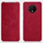 Funda de Cuero Cartera con Soporte Carcasa T07 para OnePlus 7T Rojo