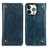 Funda de Cuero Cartera con Soporte Carcasa T08 para Apple iPhone 14 Pro Azul