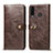 Funda de Cuero Cartera con Soporte Carcasa T08 para Huawei P30 Lite Marron