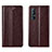 Funda de Cuero Cartera con Soporte Carcasa T08 para Oppo Find X2 Neo Marron