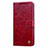 Funda de Cuero Cartera con Soporte Carcasa T08 para Xiaomi Redmi Note 9 Rojo