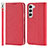 Funda de Cuero Cartera con Soporte Carcasa T08D para Samsung Galaxy S21 5G Rojo