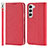 Funda de Cuero Cartera con Soporte Carcasa T08D para Samsung Galaxy S22 Plus 5G Rojo