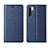 Funda de Cuero Cartera con Soporte Carcasa T09 para Oppo A91 Azul