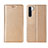 Funda de Cuero Cartera con Soporte Carcasa T09 para Oppo F15 Oro