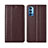 Funda de Cuero Cartera con Soporte Carcasa T09 para Oppo Reno4 Pro 5G Marron