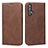 Funda de Cuero Cartera con Soporte Carcasa T10 para Huawei Honor 20S Marron