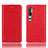 Funda de Cuero Cartera con Soporte Carcasa T12 para Xiaomi Mi Note 10 Pro Rojo