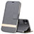 Funda de Cuero Cartera con Soporte Carcasa T14 para Apple iPhone 11 Gris