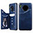 Funda de Cuero Cartera con Soporte Carcasa T14 para Huawei Mate 30 5G Azul