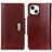 Funda de Cuero Cartera con Soporte Carcasa T15 para Apple iPhone 13 Marron