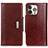 Funda de Cuero Cartera con Soporte Carcasa T15 para Apple iPhone 14 Pro Marron