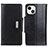 Funda de Cuero Cartera con Soporte Carcasa T15 para Apple iPhone 15 Negro