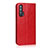 Funda de Cuero Cartera con Soporte Carcasa T16 para Huawei Honor 20 Pro Rojo