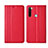 Funda de Cuero Cartera con Soporte Carcasa T16 para Xiaomi Redmi Note 8 Rojo