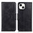 Funda de Cuero Cartera con Soporte Carcasa T17 para Apple iPhone 13 Negro