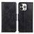 Funda de Cuero Cartera con Soporte Carcasa T17 para Apple iPhone 14 Pro Max Negro