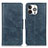 Funda de Cuero Cartera con Soporte Carcasa T17 para Apple iPhone 16 Pro Azul