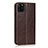 Funda de Cuero Cartera con Soporte Carcasa T18 para Apple iPhone 11 Pro Marron