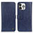 Funda de Cuero Cartera con Soporte Carcasa T18 para Apple iPhone 14 Pro Max Azul