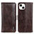 Funda de Cuero Cartera con Soporte Carcasa T20 para Apple iPhone 13 Marron