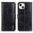 Funda de Cuero Cartera con Soporte Carcasa T20 para Apple iPhone 13 Negro