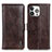 Funda de Cuero Cartera con Soporte Carcasa T20 para Apple iPhone 14 Pro Marron