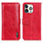 Funda de Cuero Cartera con Soporte Carcasa T20 para Apple iPhone 14 Pro Rojo