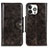 Funda de Cuero Cartera con Soporte Carcasa T21 para Apple iPhone 13 Pro Marron