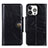 Funda de Cuero Cartera con Soporte Carcasa T21 para Apple iPhone 13 Pro Negro