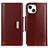 Funda de Cuero Cartera con Soporte Carcasa T22 para Apple iPhone 14 Marron