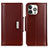 Funda de Cuero Cartera con Soporte Carcasa T22 para Apple iPhone 14 Pro Marron