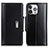 Funda de Cuero Cartera con Soporte Carcasa T22 para Apple iPhone 14 Pro Max Negro