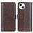 Funda de Cuero Cartera con Soporte Carcasa T23 para Apple iPhone 13 Marron