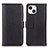 Funda de Cuero Cartera con Soporte Carcasa T23 para Apple iPhone 15 Negro