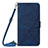 Funda de Cuero Cartera con Soporte Carcasa Y01B para Apple iPhone 15 Pro Azul