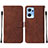 Funda de Cuero Cartera con Soporte Carcasa Y01B para OnePlus Nord CE 2 5G Marron