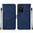 Funda de Cuero Cartera con Soporte Carcasa Y01B para Oppo A55S 5G Azul