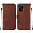 Funda de Cuero Cartera con Soporte Carcasa Y01B para Oppo Find X5 5G Marron