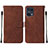 Funda de Cuero Cartera con Soporte Carcasa Y01B para Oppo Find X5 Pro 5G Marron